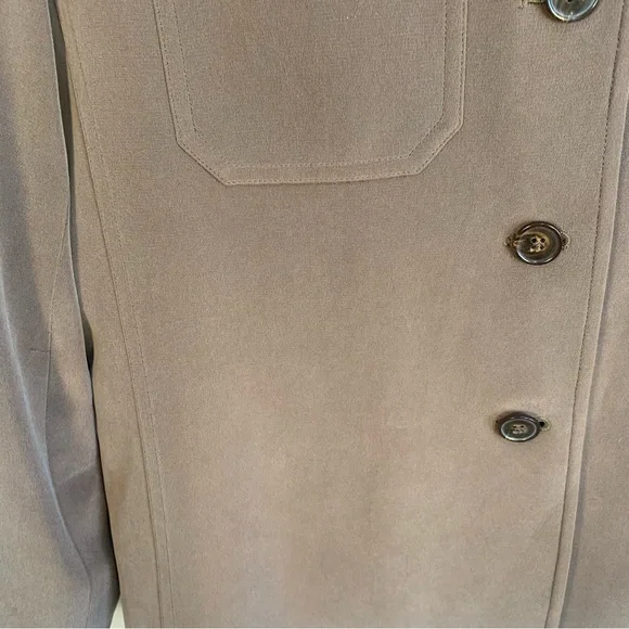 Jones New York 100% Silk Blazer Jacket Mocha Brown - Picture 7 of 12